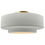 Radiance Tier Semi Flush Ceiling Light - Brushed Brass / Matte White