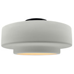 Radiance Tier Semi Flush Ceiling Light - Matte Black / Matte White