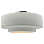 Radiance Tier Semi Flush Ceiling Light - Brushed Nickel / Matte White