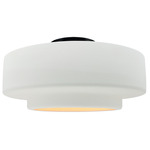 Radiance Tier Semi Flush Ceiling Light - Matte Black / Gloss White