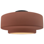 Radiance Tier Semi Flush Ceiling Light - Matte Black / Canyon Clay