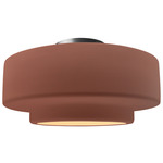 Radiance Tier Semi Flush Ceiling Light - Brushed Nickel / Canyon Clay