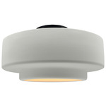 Radiance Tier Semi Flush Ceiling Light - Matte Black / Matte White