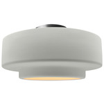 Radiance Tier Semi Flush Ceiling Light - Brushed Nickel / Matte White