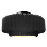 Radiance Pleated Tier Semi Flush Ceiling Light - Matte Black / Gloss Black / Matte White