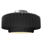 Radiance Pleated Tier Semi Flush Ceiling Light - Brushed Nickel / Gloss Black / Matte White