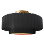Radiance Pleated Tier Semi Flush Ceiling Light - Brushed Brass / Carbon / Champagne Gold