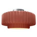 Radiance Pleated Tier Semi Flush Ceiling Light - Brushed Nickel / Canyon Clay