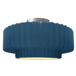 Radiance Pleated Tier Semi Flush Ceiling Light - Brushed Nickel / Midnight Sky