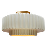 Radiance Pleated Tier Semi Flush Ceiling Light - Brushed Brass / Matte White / Champagne Gold