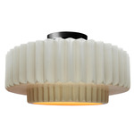Radiance Pleated Tier Semi Flush Ceiling Light - Matte Black / Matte White / Champagne Gold