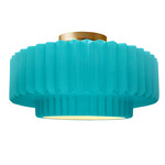 Radiance Pleated Tier Semi Flush Ceiling Light - Brushed Brass / Reflecting Pool