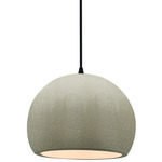 Radiance Globe Pendant - Matte Black / Celadon Green Crackle