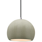 Radiance Globe Pendant - Brushed Nickel / Celadon Green Crackle