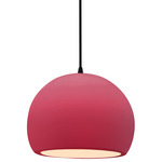 Radiance Globe Pendant - Matte Black / Cerise