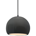 Radiance Globe Pendant - Matte Black / Gloss Grey