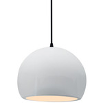 Radiance Globe Pendant - Matte Black / Gloss White / Gloss White