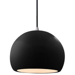 Radiance Globe Pendant - Brushed Nickel / Gloss Black / Matte White