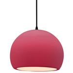 Radiance Globe Pendant - Matte Black / Cerise