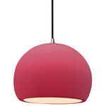 Radiance Globe Pendant - Brushed Nickel / Cerise