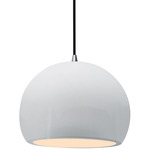 Radiance Globe Pendant - Brushed Nickel / Gloss White / Gloss White