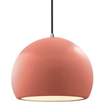 Radiance Globe Pendant - Brushed Nickel / Gloss Blush