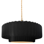 Radiance Pleated Tier Pendant - Brushed Brass / Carbon / Champagne Gold