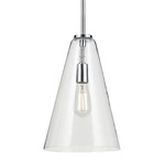 Everly Cone Pendant - Chrome / Clear