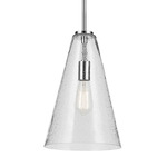 Everly Cone Pendant - Chrome / Clear Seeded