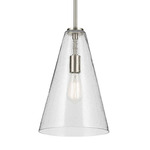 Everly Cone Pendant - Brushed Nickel / Clear Seeded
