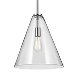 Everly Cone Pendant - Chrome / Clear