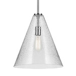 Everly Cone Pendant - Chrome / Clear Seeded