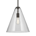 Everly Cone Pendant - Olde Bronze / Clear