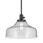 Avery Bell Pendant - Black / Clear Seeded