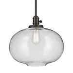 Avery Globe Pendant - Olde Bronze / Clear Seeded