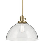 Avery Dome Pendant - Natural Brass / Clear Seeded