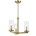 Crosby Convertible Chandelier - Natural Brass / Clear
