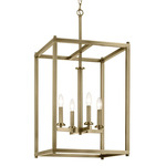 Crosby Foyer Pendant - Natural Brass / Clear