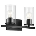 Crosby Bathroom Vanity Light - Black / Clear