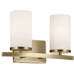 Crosby Bathroom Vanity Light - Natural Brass / Satin Etched