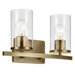 Crosby Bathroom Vanity Light - Natural Brass / Clear