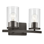 Crosby Bathroom Vanity Light - Olde Bronze / Clear