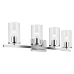 Crosby Bathroom Vanity Light - Chrome / Clear