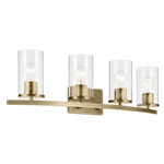 Crosby Bathroom Vanity Light - Natural Brass / Clear