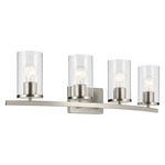Crosby Bathroom Vanity Light - Brushed Nickel / Clear