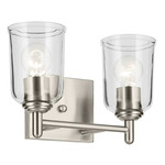 Shailene Bathroom Vanity Light - Brushed Nickel / Clear