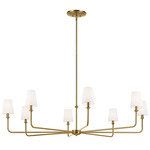 Pallas Large Chandelier - Brushed Natural Brass / White