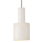 Casey Pendant - Lacquered Brass / Off White