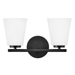 Bri Bathroom Vanity Light - Black / Opal