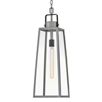 Hugh Outdoor Pendant - Antique Brushed Aluminum / Clear